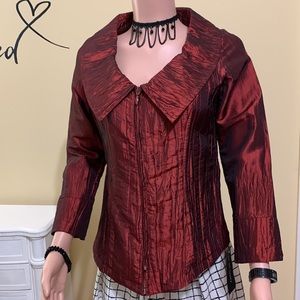 🌹Essentials By Milano Metallic Red Blazer🌹